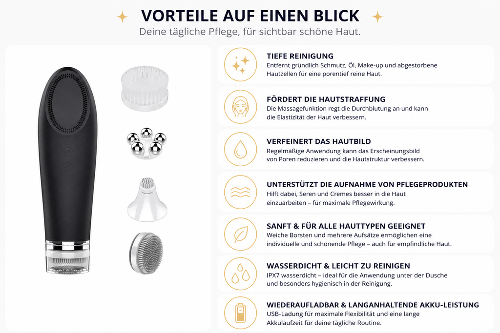 Anwendung der Gesichtsreinigungsbürste