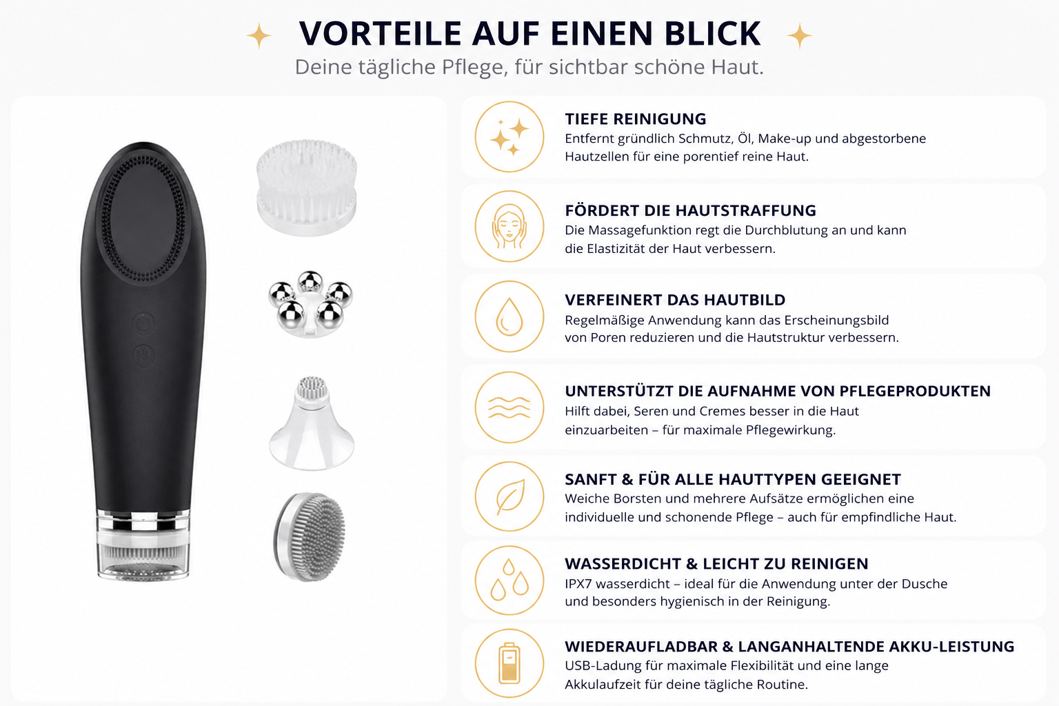 Anwendung der Gesichtsreinigungsbürste