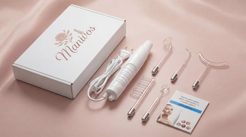 Manivos GlowWand Pro Hochfrequenz Beauty Wand mit Verpackung